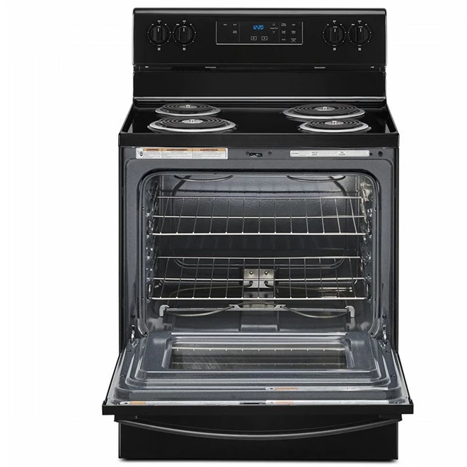 Cuisinière électrique Autoportante Whirlpool, Table De Cuisson Noire à 4 éléments En Serpentin, Option Réchaud, 4,8 Pi³ 2 Cuisinière électrique Autoportante Whirlpool, Table De Cuisson Noire à 4 éléments En Serpentin, Option Réchaud, 4,8 Pi³ – Image 2