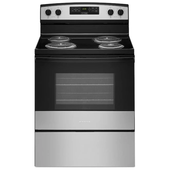 Cuisinière électrique Amana 30 Po Avec Fonction Bake Assist, Acier Inoxydable 1 Cuisinière électrique Amana 30 Po Avec Fonction Bake Assist, Acier Inoxydable