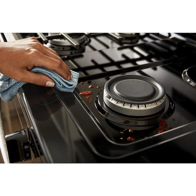 Cuisinière à Gaz Autoportante Whirlpool, Fini Noir, 5 Pi³ 3 Cuisinière à Gaz Autoportante Whirlpool, Fini Noir, 5 Pi³ – Image 3