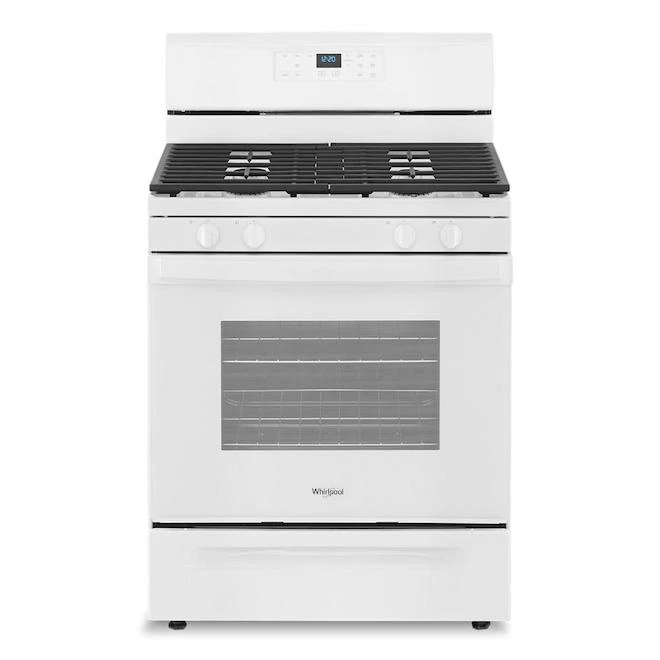 Cuisinière à Gaz Autoportante Blanche Whirlpool, 5 Pi³ 1 Cuisinière à Gaz Autoportante Blanche Whirlpool, 5 Pi³