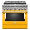 Cuisinière à Gaz De Style Commercial KitchenAid De 36 Po Avec 6 Brûleurs, 5,1 Pi.cu. (jaune)