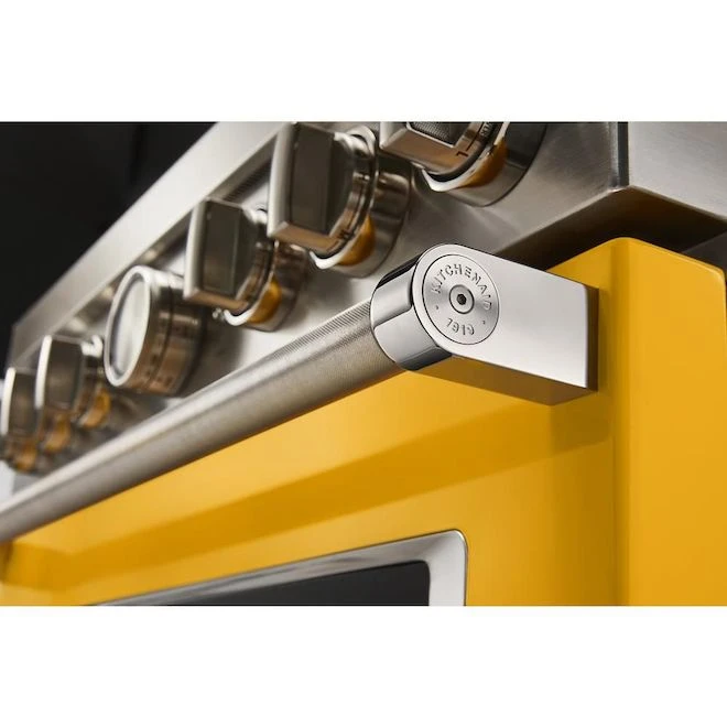 Cuisinière à Gaz De Style Commercial KitchenAid De 36 Po Avec 6 Brûleurs, 5,1 Pi.cu. (jaune) 2 Cuisinière à Gaz De Style Commercial KitchenAid De 36 Po Avec 6 Brûleurs, 5,1 Pi.cu. (jaune) – Image 2