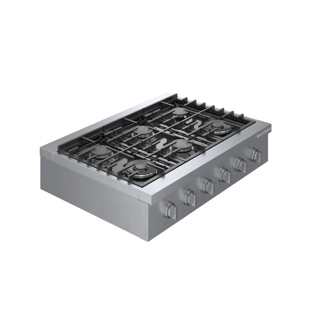 Surface De Cuisson à Gaz Bosch, 18 000 BTU, 6 Brûleurs, 36 Po, Acier Inoxydable 2 Surface De Cuisson à Gaz Bosch, 18 000 BTU, 6 Brûleurs, 36 Po, Acier Inoxydable – Image 2