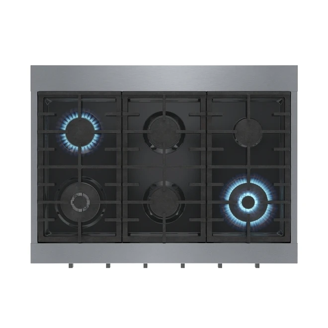Surface De Cuisson à Gaz Bosch, 18 000 BTU, 6 Brûleurs, 36 Po, Acier Inoxydable 5 Surface De Cuisson à Gaz Bosch, 18 000 BTU, 6 Brûleurs, 36 Po, Acier Inoxydable – Image 5