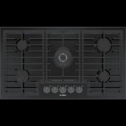 Surface De Cuisson à Gaz Noire à 5 Brûleurs Bosch, Gamme 800, 36 Po