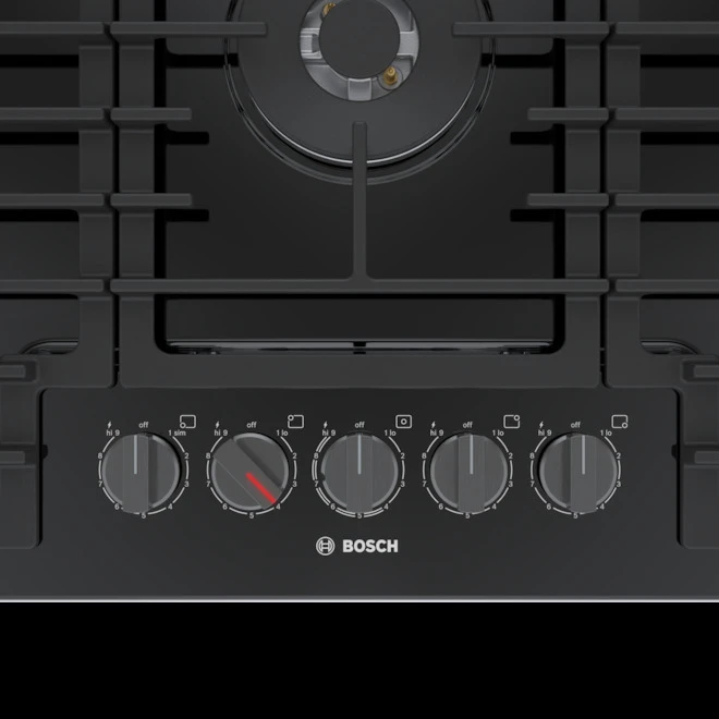 Surface De Cuisson à Gaz Noire à 5 Brûleurs Bosch, Gamme 800, 36 Po 2 Surface De Cuisson à Gaz Noire à 5 Brûleurs Bosch, Gamme 800, 36 Po – Image 2