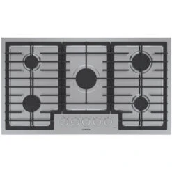 Surface De Cuisson Au Gaz De 36 Po Série 500 De Bosch, 5 Brûleurs, Acier Inoxydable