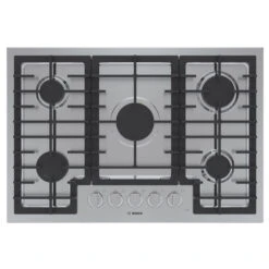 Surface De Cuisson Au Gaz De 30 Po Série 500 De Bosch, 5 Brûleurs, Acier Inoxydable
