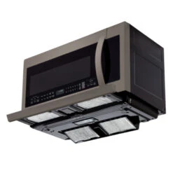 Micro-ondes Four-hotte LG, 2,2 Pi³, Acier Inoxydable Noir, Avec Hotte Coulissante ExtendaVent -Appareils Électroménagers 30895066c L