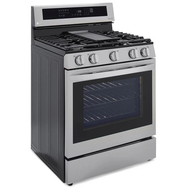 Cuisinière à Gaz LG Avec Air Fry, 5 Brûleurs, 30 Po, 5,8 Pi³, Acier Inoxydable 2 Cuisinière à Gaz LG Avec Air Fry, 5 Brûleurs, 30 Po, 5,8 Pi³, Acier Inoxydable – Image 2