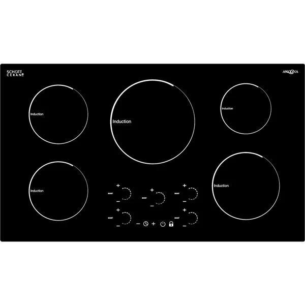 Surface De Cuisson à Induction Ancona Radiant, 36", Noir 1 Surface De Cuisson à Induction Ancona Radiant, 36", Noir