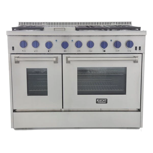 Cuisinière KUCHT 48 Po à Double Carburant Pour Propane, Boutons Bleu Royal 1 Cuisinière KUCHT 48 Po à Double Carburant Pour Propane, Boutons Bleu Royal