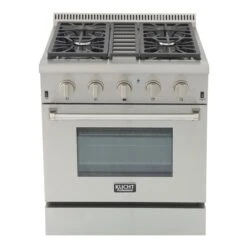 Cuisinière Bi-combustible à 4 Bruleurs Professional KUCHT Pour Gas Propane, 30 Po, Acier Inoxydable -Appareils Électroménagers 330722563 AlternateImage2 l