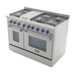 Cuisinière Au Gaz Naturel KUCHT Avec Plaque Chauffante Et Four à Convection à Boutons Bleus, 48 Po 9 Cuisinière Au Gaz Naturel KUCHT Avec Plaque Chauffante Et Four à Convection à Boutons Bleus, 48 Po -Appareils Électroménagers 330722565 AlternateImage4 l