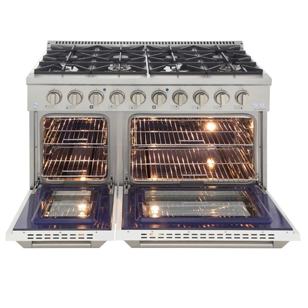 Cuisinière Au Gaz Naturel Avec 8 Brûleurs Et Four à Convection, Blanche Et Acier Inoxydable, 48 Po 3 Cuisinière Au Gaz Naturel Avec 8 Brûleurs Et Four à Convection, Blanche Et Acier Inoxydable, 48 Po – Image 3