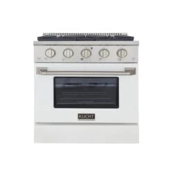 Cuisinière Au Gaz Naturel KUCHT Avec Four à Convection Et Porte Blanche, 30 Po