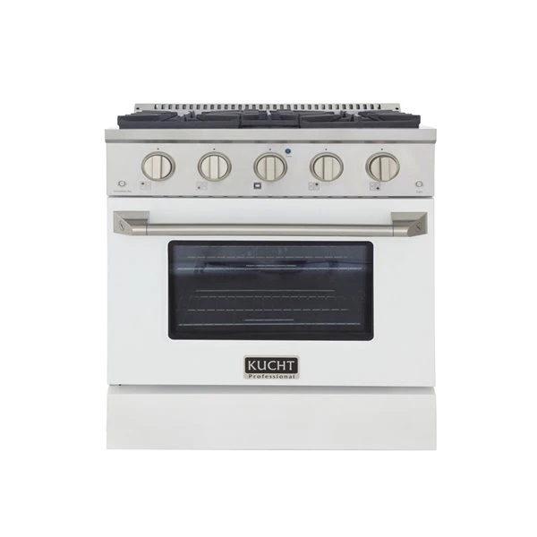 Cuisinière Au Gaz Naturel KUCHT Avec Four à Convection Et Porte Blanche, 30 Po 1 Cuisinière Au Gaz Naturel KUCHT Avec Four à Convection Et Porte Blanche, 30 Po