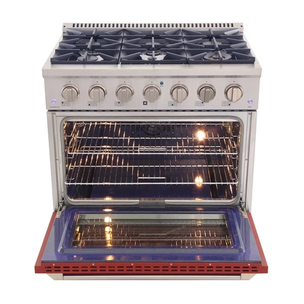 Cuisinière Au Gaz Naturel KUCHT Avec Four à Convection Et Porte Rouge, 36 Po 3 Cuisinière Au Gaz Naturel KUCHT Avec Four à Convection Et Porte Rouge, 36 Po – Image 3