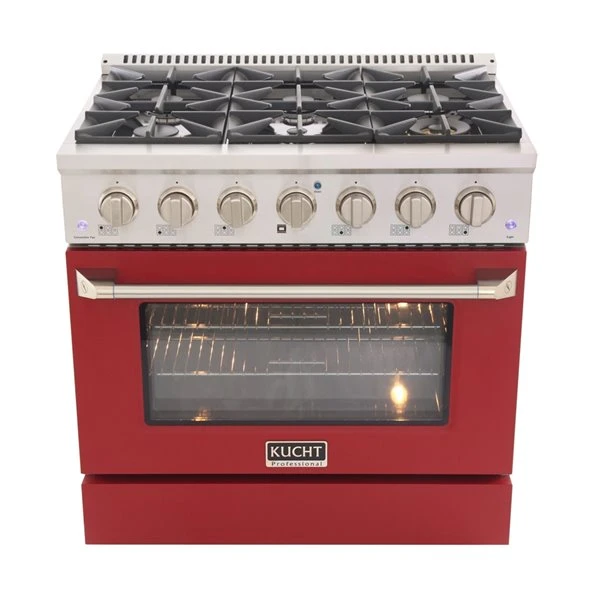 Cuisinière Au Gaz Naturel KUCHT Avec Four à Convection Et Porte Rouge, 36 Po 4 Cuisinière Au Gaz Naturel KUCHT Avec Four à Convection Et Porte Rouge, 36 Po – Image 4
