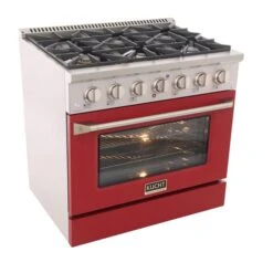 Cuisinière Au Gaz Naturel KUCHT Avec Four à Convection Et Porte Rouge, 36 Po 9 Cuisinière Au Gaz Naturel KUCHT Avec Four à Convection Et Porte Rouge, 36 Po -Appareils Électroménagers 330739893 AlternateImage4 l