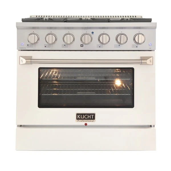 Cuisinière Au Gaz Naturel KUCHT Avec Four à Convection Et Porte Blanche, 36 Po 3 Cuisinière Au Gaz Naturel KUCHT Avec Four à Convection Et Porte Blanche, 36 Po – Image 3