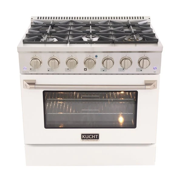 Cuisinière Au Gaz Naturel KUCHT Avec Four à Convection Et Porte Blanche, 36 Po 4 Cuisinière Au Gaz Naturel KUCHT Avec Four à Convection Et Porte Blanche, 36 Po – Image 4