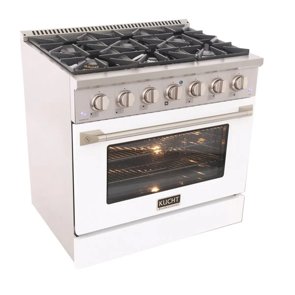 Cuisinière Au Gaz Naturel KUCHT Avec Four à Convection Et Porte Blanche, 36 Po 5 Cuisinière Au Gaz Naturel KUCHT Avec Four à Convection Et Porte Blanche, 36 Po – Image 5