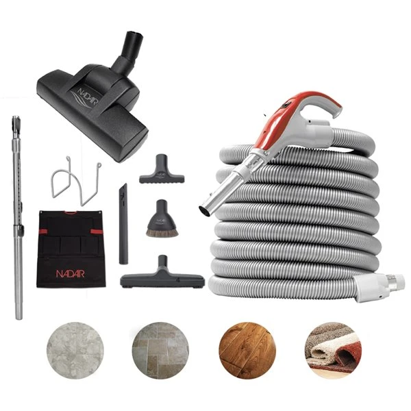 Ens. D'accessoires Activés à L'air Pour Aspirateur Centrale De Nadair, 40 Ft. 1 Ens. D'accessoires Activés à L'air Pour Aspirateur Centrale De Nadair, 40 Ft.
