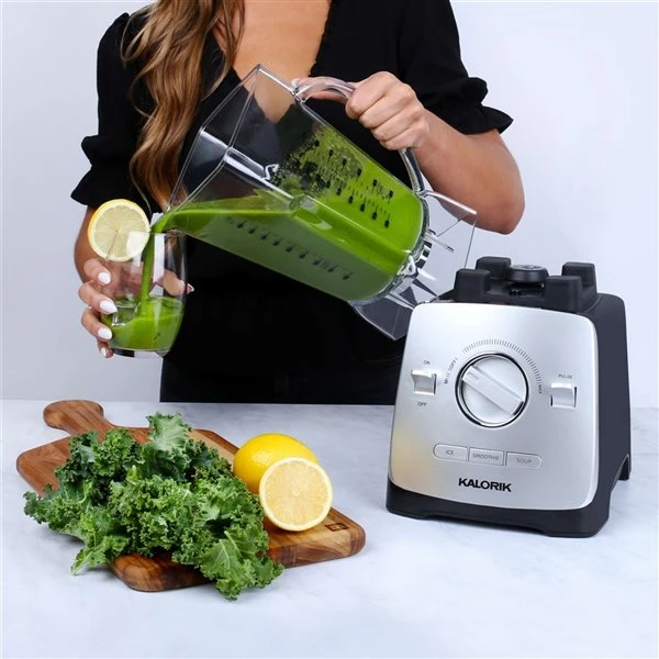 Mélangeur Avec Mode à Impulsion De Kalorik, 101 Oz, 1400 Watts, Argent 2 Mélangeur Avec Mode à Impulsion De Kalorik, 101 Oz, 1400 Watts, Argent – Image 2
