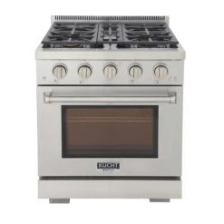 Cuisinière Au Gaz Autoportante De 30 po Par KUCHT Avec 4 brûleurs, Four à Convection De 4,2 pi³, Argenté