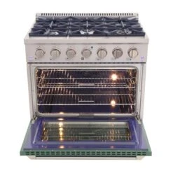 Cuisinière Au Gaz Autoportante De 36 po Par KUCHT Avec 6 brûleurs, Four à Convection De 5,2 pi³ Et Porte Verte -Appareils Électroménagers 330860166 AlternateImage2 l