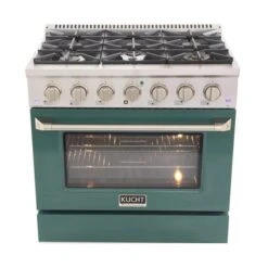 Cuisinière Au Gaz Autoportante De 36 po Par KUCHT Avec 6 brûleurs, Four à Convection De 5,2 pi³ Et Porte Verte -Appareils Électroménagers 330860166 AlternateImage3 l