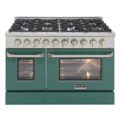 Cuisinière Autoportante Au Gaz Avec 8 brûleurs De KUCHT Et Four à Convection Double, 48 po, Vert