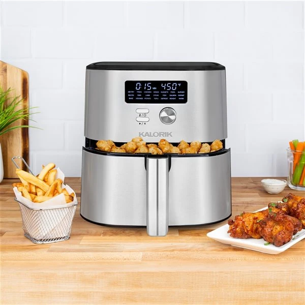 Friteuse à Air Chaud MAXX Par Kalorik En Acier Inoxydable De 6,62 L (1,46 Gal) 2 Friteuse à Air Chaud MAXX Par Kalorik En Acier Inoxydable De 6,62 L (1,46 Gal) – Image 2