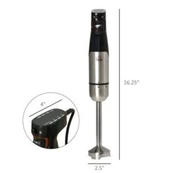 Mélangeur 4-en-1 HomCom De 400 W Avec Contrôle De L'impulsion Et Vitesse Ajustable, Noir Et Argent, Ens. De 6 -Appareils Électroménagers 330948452 AlternateImage2 l