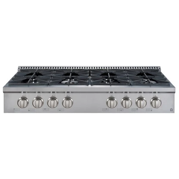 Surface De Cuisson Au Gaz Ancona En Acier Inoxydable De 48 Po à 7 Brûleurs 4 Surface De Cuisson Au Gaz Ancona En Acier Inoxydable De 48 Po à 7 Brûleurs – Image 4