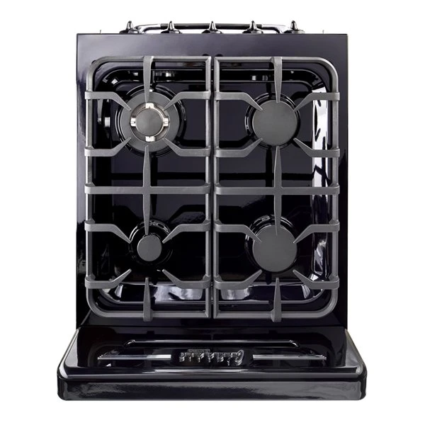 Cuisinière à Gaz Autoportante Noir Classic Retro Par Unique De 24 po Et 2,9 pi³ à 4 brûleurs Avec Four à Convection 2 Cuisinière à Gaz Autoportante Noir Classic Retro Par Unique De 24 po Et 2,9 pi³ à 4 brûleurs Avec Four à Convection – Image 2