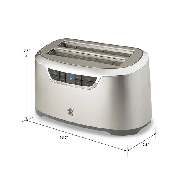 Grille-pain à 4 Tranches Par Kenmore En Acier Inoxydable De 1600 W 3 Grille-pain à 4 Tranches Par Kenmore En Acier Inoxydable De 1600 W – Image 3