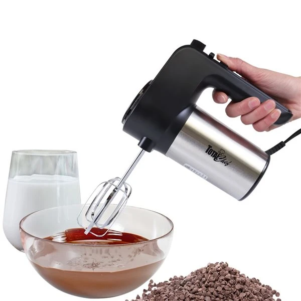 Batteur à Main à 6 Vitesses De 250 Watts Avec Turbo Boost Par Total Chef, Noir Et Argent 4 Batteur à Main à 6 Vitesses De 250 Watts Avec Turbo Boost Par Total Chef, Noir Et Argent – Image 4