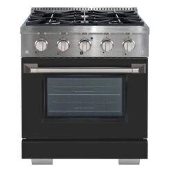 Cuisinière à Gaz De 30 Po Et Four à Convection Avec Porte Noire Par Ancona