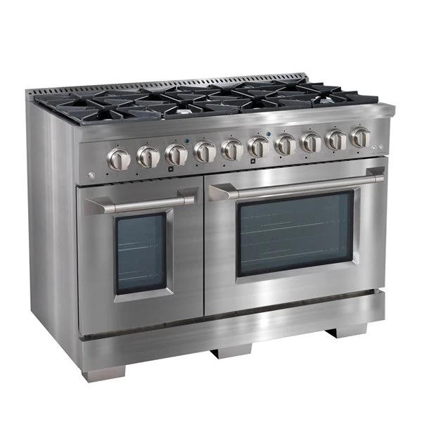 Cuisinière à Gaz De 48 Po Avec 8 Brûleurs Avec Four électrique à Convection Double Par Ancona, Acier Inoxydable 2 Cuisinière à Gaz De 48 Po Avec 8 Brûleurs Avec Four électrique à Convection Double Par Ancona, Acier Inoxydable – Image 2