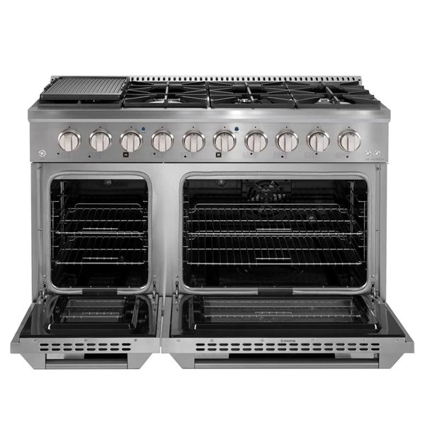 Cuisinière à Gaz De 48 Po Avec 8 Brûleurs Avec Four électrique à Convection Double Par Ancona, Acier Inoxydable 3 Cuisinière à Gaz De 48 Po Avec 8 Brûleurs Avec Four électrique à Convection Double Par Ancona, Acier Inoxydable – Image 3