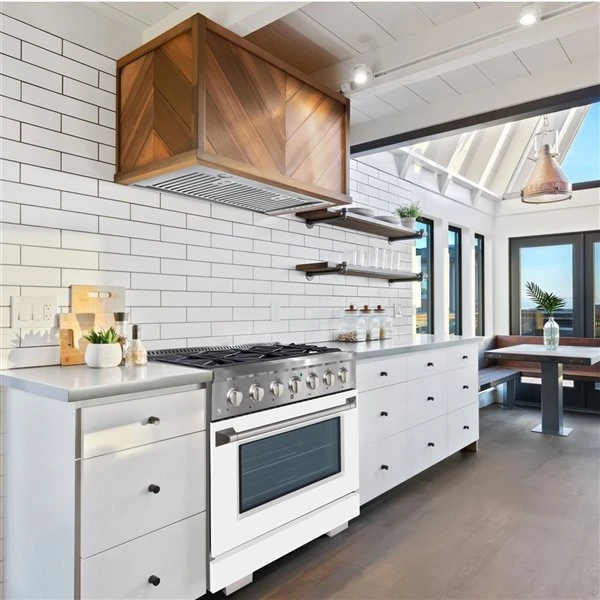 Cuisinière à Gaz De 36 Po Et 5,2 Po³ Avec 6 Brûleurs Et Four électrique à Convection Par Ancona 2 Cuisinière à Gaz De 36 Po Et 5,2 Po³ Avec 6 Brûleurs Et Four électrique à Convection Par Ancona – Image 2